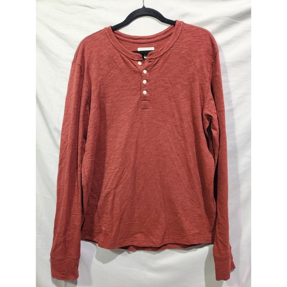 Tecovas Other - Tecovas Henley Long sleeve Crewneck Shirt Mens Medium Cotton Dark Orange